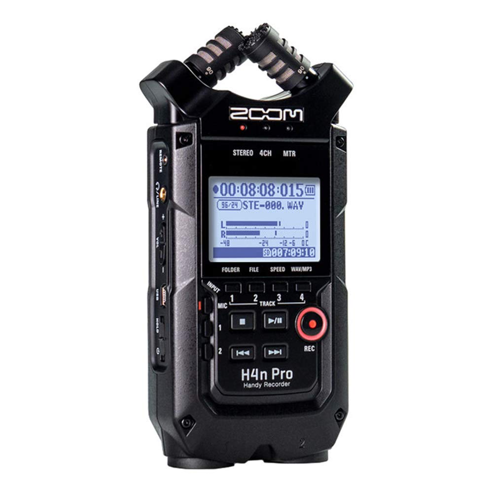Zoom H4N PRO BLACK 4-Track Recorder Bundle (2022)