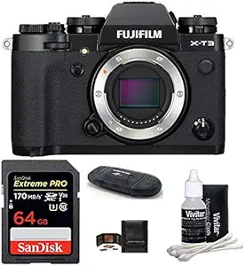 Fujifilm X-T3 Mirrorless Digital Camera Body with 64GB Bundle