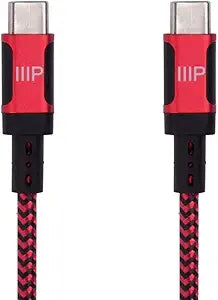 Monoprice 138867 USB Type-C Charge & Sync Cable - 6ft Red — main product image