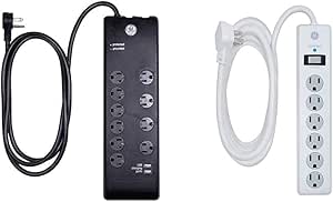 GE UltraPro Surge Protector 10 Outlet 6Ft Extension Cord