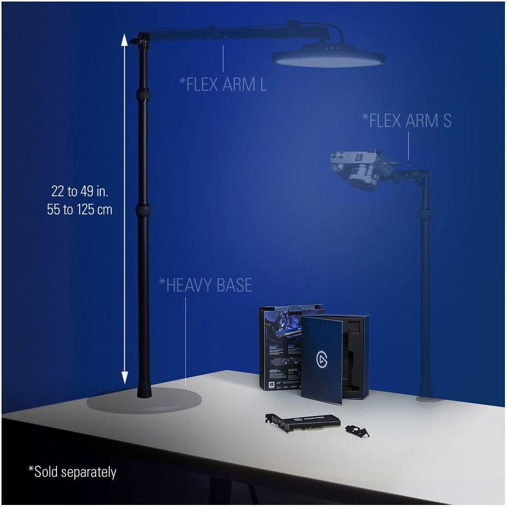 Elgato 10AAB9901 Master Mount L Desk Clamp Pole