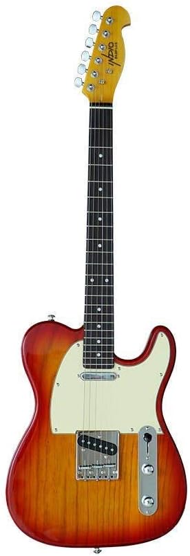 Monoprice 610292 Indo Electric Guitar Cherry Red Burst