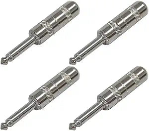 Switchcraft 280 1/4" Mono TS Phone Plug (4 Pack)