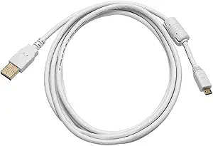 Monoprice 108641 6ft USB to Micro-B Cable Ferrite Core White