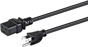 Monoprice 140072 3ft NEMA 5-15P to IEC C19 Power Cord — main product image
