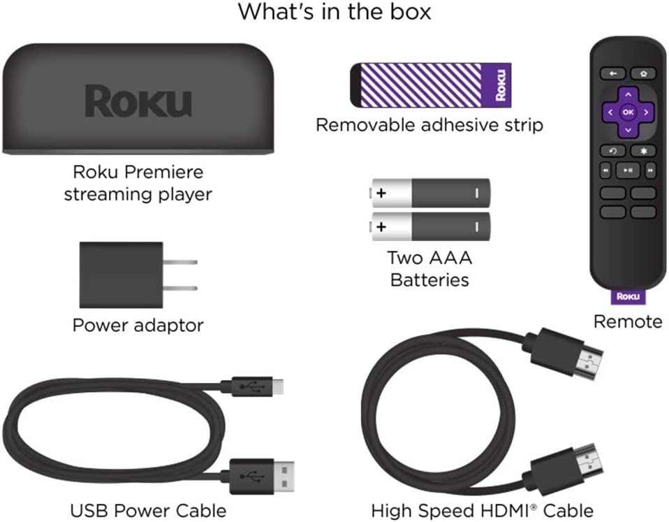 Roku 3920R Premiere 4K/HDR Streaming Media Player HDMI