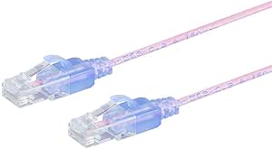 Monoprice 136203 SlimRun Cat6A 10ft Pink Ethernet Cable (5-Pack)