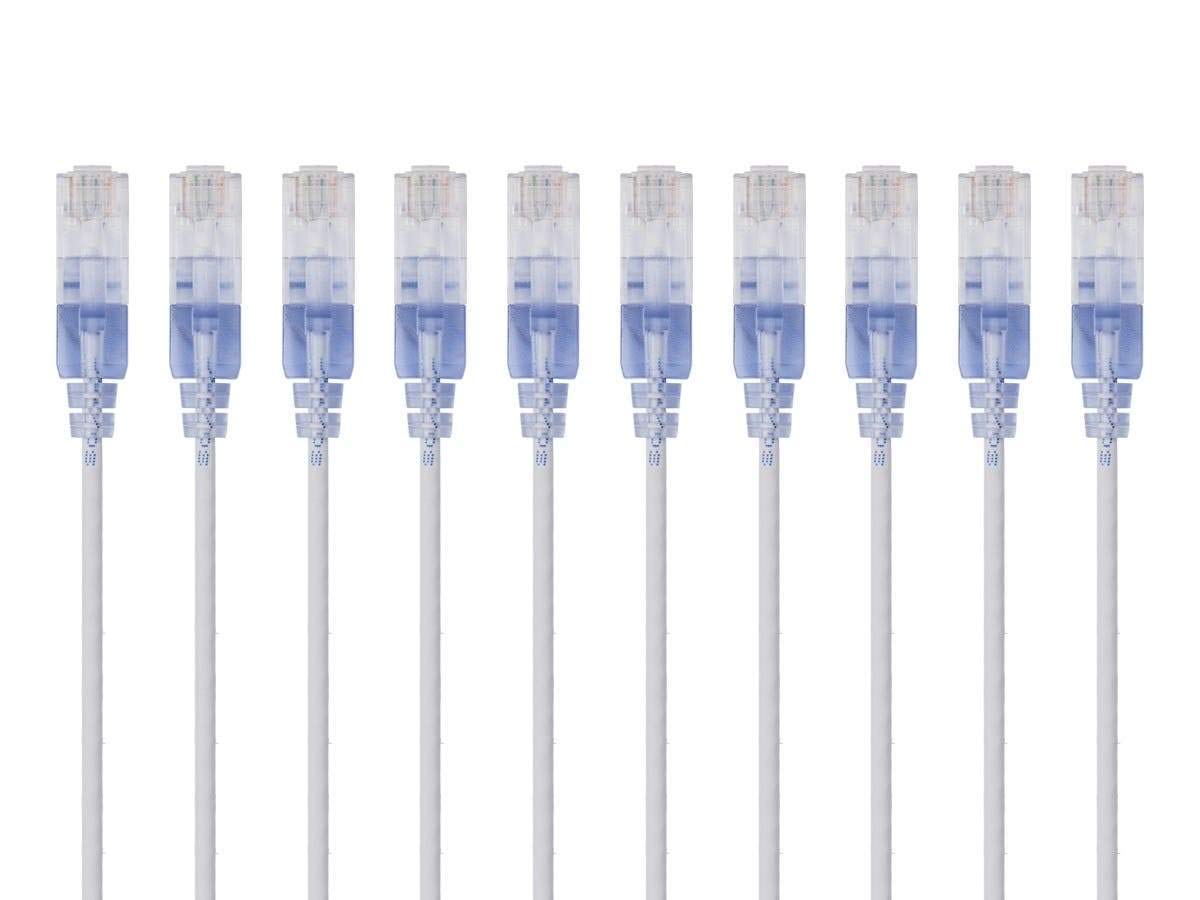 Monoprice 115162 SlimRun Cat6A Ethernet Patch Cable 7ft (10-Pack)