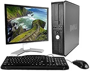 Dell OptiPlex Desktop Computer Package Keyboard Mouse Monitor (Renewed)