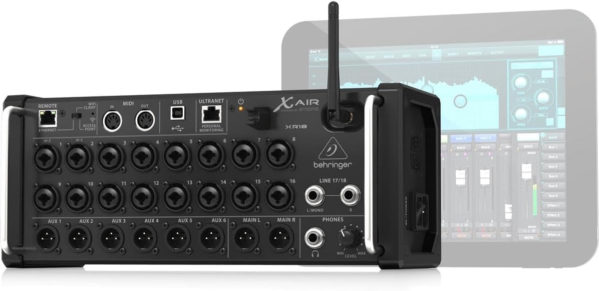 Behringer XAir XR18 Digital Mixer: iPad/Android, MIDAS Preamps + Cables