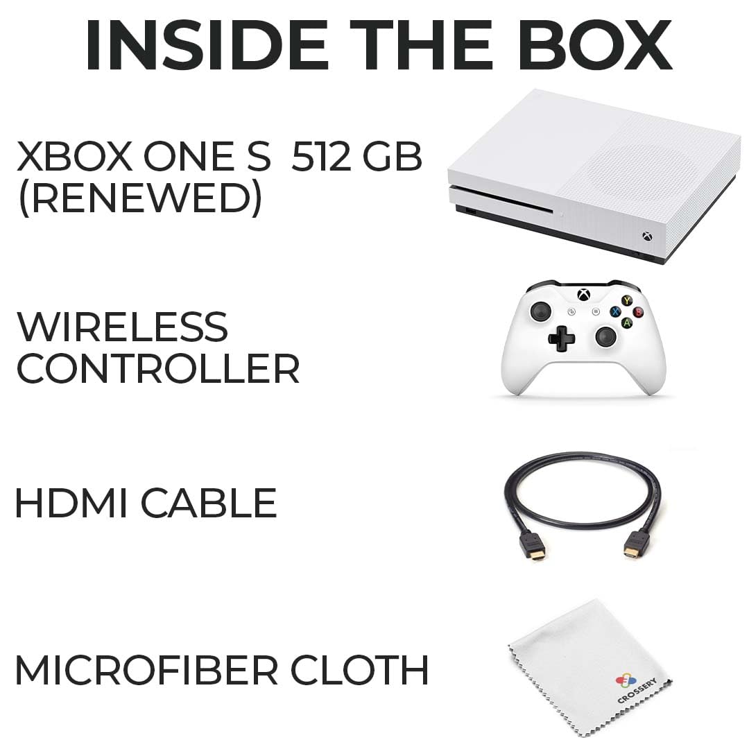 Microsoft Xbox One S 512GB Console Renewed Bundle