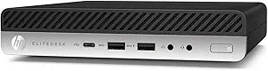 HP EliteDesk 800 G4 Mini i5 32GB 256GB NVMe SSD (Renewed)