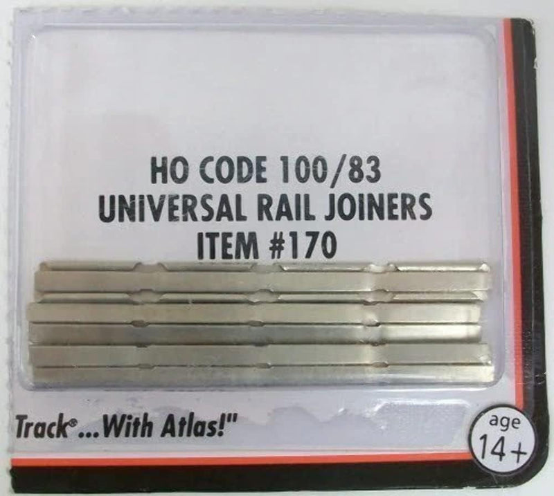 Atlas SG_B0006N73KQ_VR3 Code 100/83 HO Scale Nickel Silver Rail Joiners — main product image