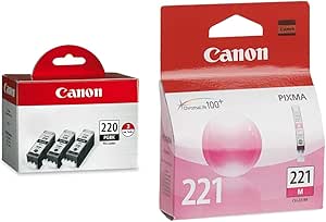 Canon PGI-220 Black & CLI-221M Magenta Ink Cartridges
