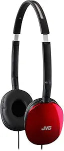 JVC HAS160R Red Flat On-Ear Headphones — main product image