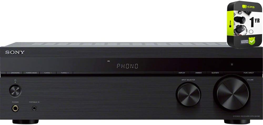 Sony STR-DH190 Stereo Receiver Phono Bluetooth Bundle