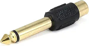 Monoprice 107149 Gold-Plated 6.35mm Mono to RCA Adapter