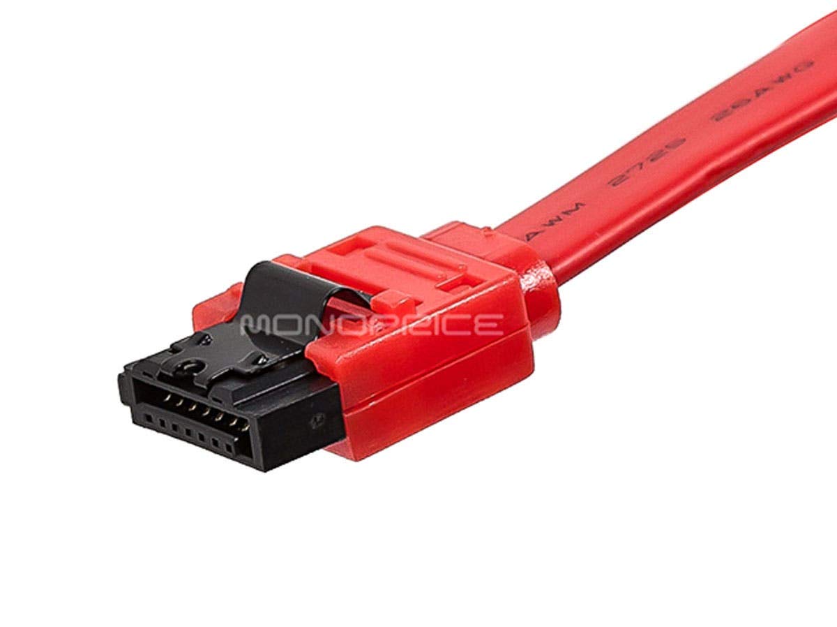 Monoprice 108784 SATA 6Gbps Data Cable Locking Latch 1.5ft