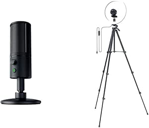 Razer Seiren X Black Microphone & Ring Light Bundle