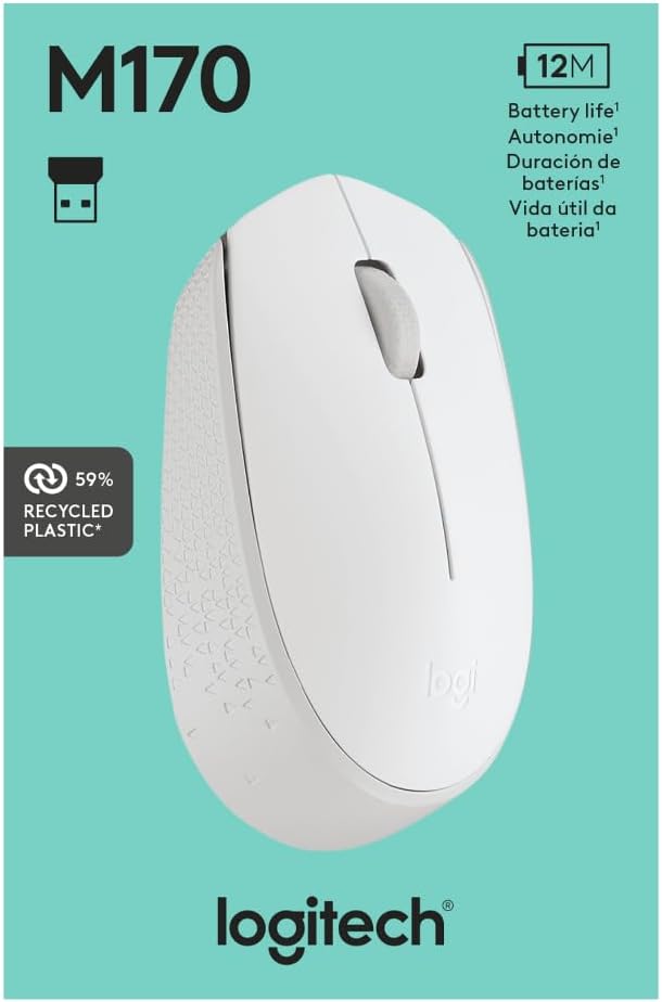Logitech M170 Off-White Wireless Mouse for PC