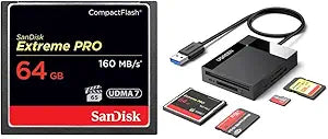 SanDisk 64GB Extreme PRO CompactFlash Card & SD Card Reader — main product image