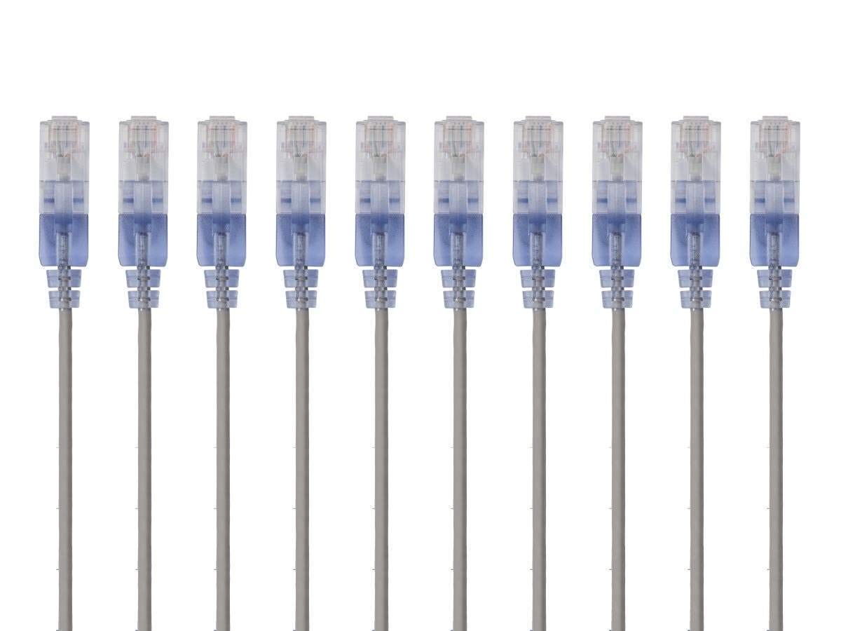 Monoprice 115162 SlimRun Cat6A Ethernet Patch Cable 7ft (10-Pack)