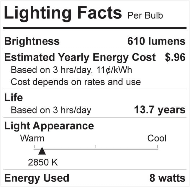 GE 44952 Reveal 60W Equivalent Dimmable LED 8-Pack