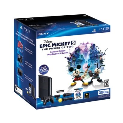 Sony PS3 Slim 250GB Epic Mickey Gaming Console Bundle