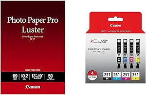 Canon LU-101 Luster Paper & CLI-251 Ink Combo Pack