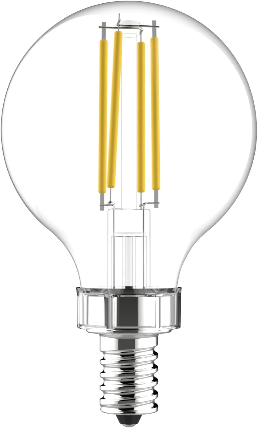 GE 31755 Relax LED G16.5 Globe Bulbs Soft White 2-Pack