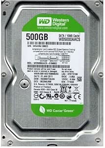 Western Digital WD5000AACS 500GB SATA Hard Drive: 7200RPM, 3.5in