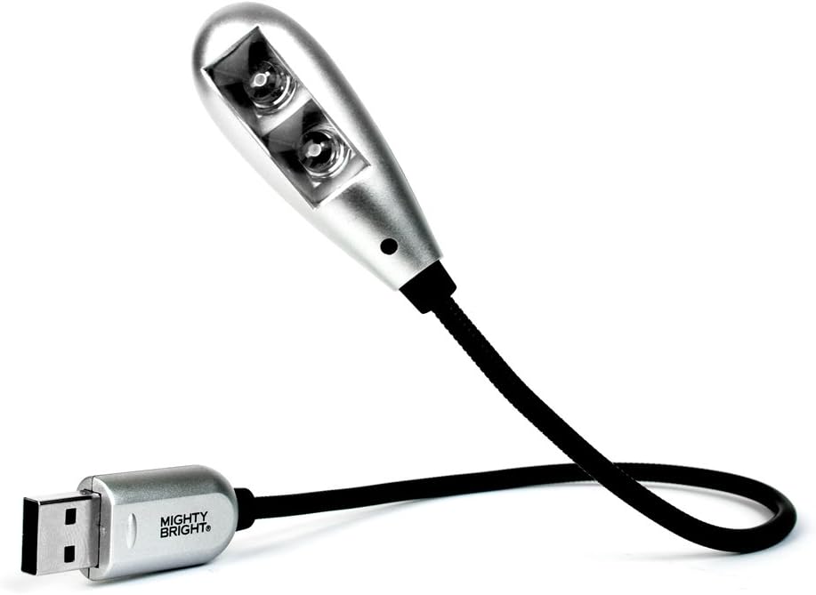 Mighty Bright 84312 2-LED USB Laptop Light, Silver
