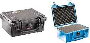 Pelican 1150 Camera Case with Foam (Silver & Blue) Combo