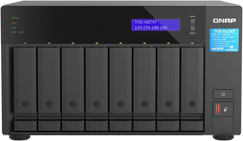 QNAP TVS-H874T-I9-64G-US 8-Bay Thunderbolt 4 NAS - Diskless — main product image