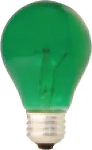 GE 649759 Green 25-Watt A19 Party Light Bulb