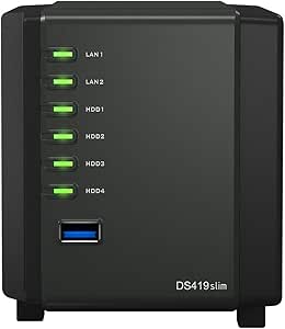 Synology DS419slim DiskStation NAS 16TB SATA HDDs