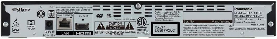 Panasonic DP-UB150 4K Blu-ray Player HDR10 Plus Renewed