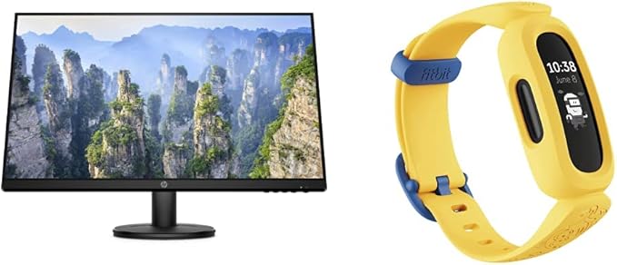HP V27i 27-inch FHD Monitor & Fitbit Ace 3 Bundle