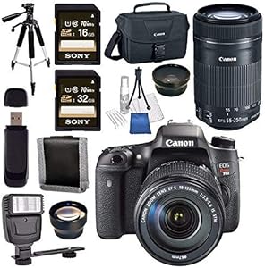 Canon 0020C003-3 EOS Rebel T6s DSLR Camera Lens Bundle