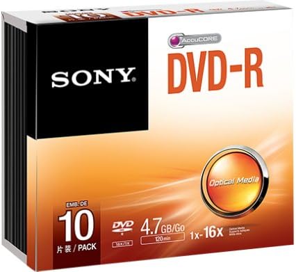 Sony 10DMR47SS 16x DVD-R 4.7GB Recordable Discs - 10 Pack