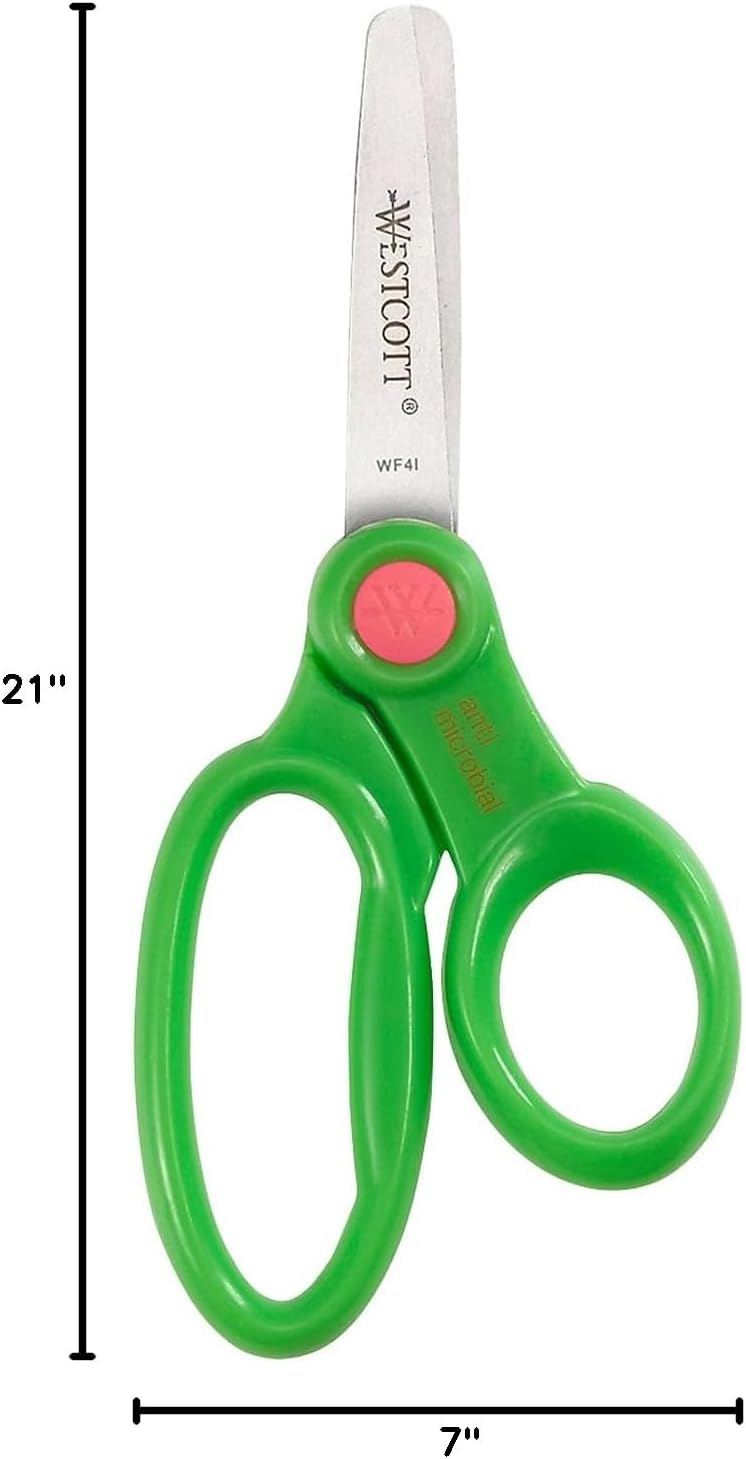 Westcott 14871 Kids Scissors, 5-Inch Blunt Tip, 12-Pack
