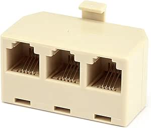Monoprice 107293 6P4C RJ11 - 3-Way Phone Adapter - 2 Pack
