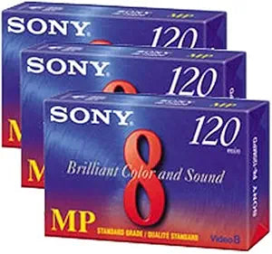 Sony 3P6120MPDA 8mm Camcorder Cassettes 120 Minute 3-Pack