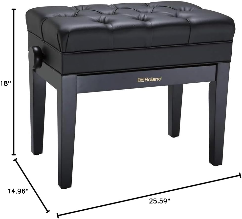 Roland RPB-500BK-US Piano Bench - Black, Adjustable Height
