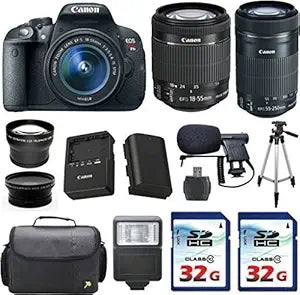 Canon T5 Rebel 18MP DSLR Camera Bundle with Lenses