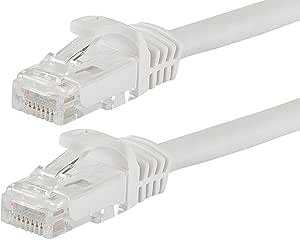 Monoprice 134771 Cat6 Ethernet Cable 7M White 5-Pack