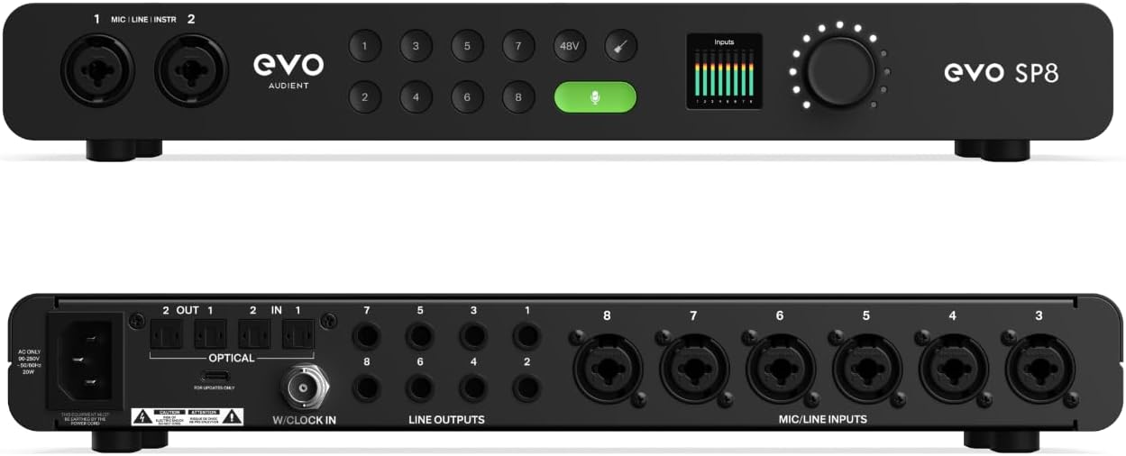 Audient EVO SP8 8-Channel Mic Preamp Expansion