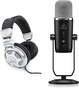 Behringer HPX2000 DJ Headphones & Bigfoot USB Microphone