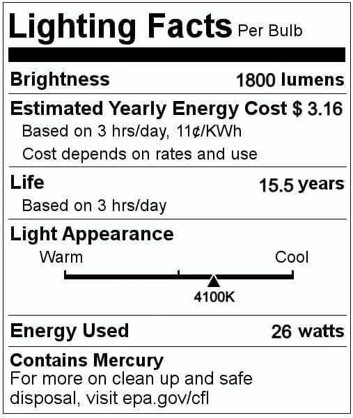 GE Cool White 26W CFL GX24q-3 Plug-in Bulb 6-Pack