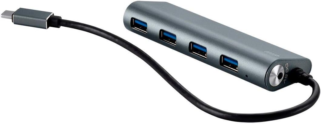 Monoprice 114908 4-Port USB-C Hub Aluminum Gray